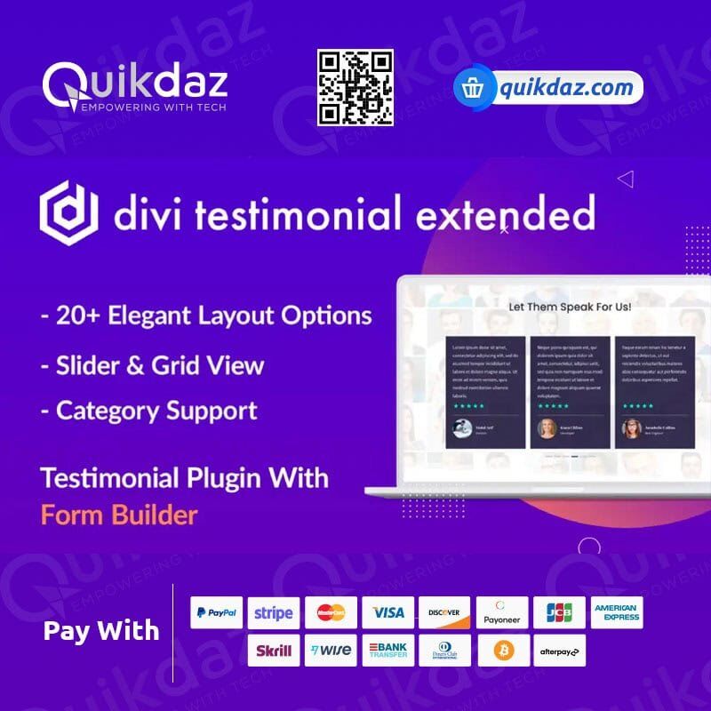 Divi Testimonial Extended Plugin Quikdaz